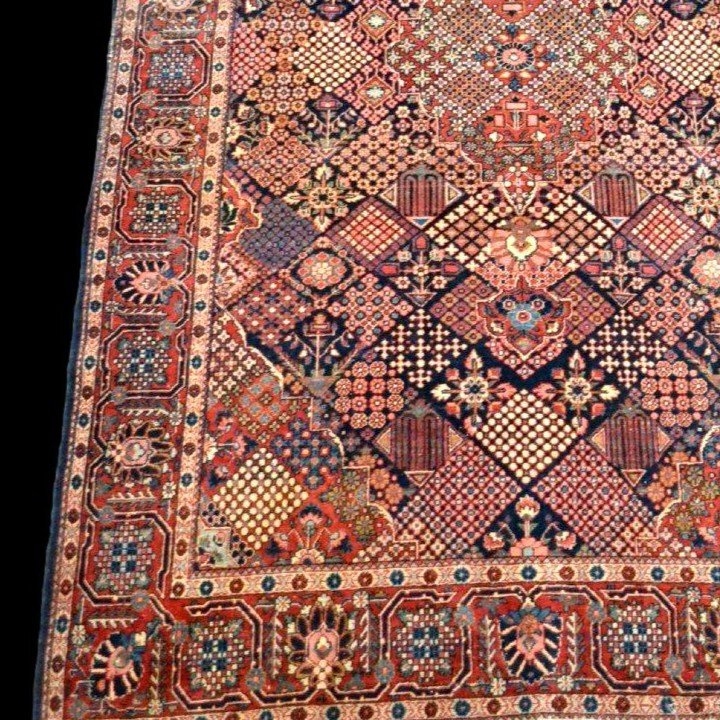 Tapis Samam ancien, 132 x 198 cm, laine nouée main en Iran vers 1920 - 1930, tapis méconnu-photo-5