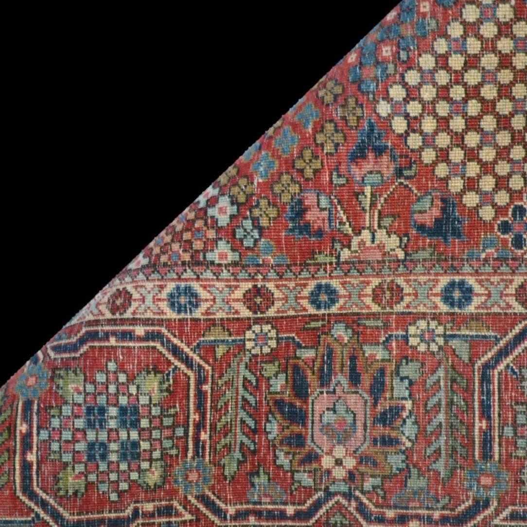 Tapis Samam ancien, 132 x 198 cm, laine nouée main en Iran vers 1920 - 1930, tapis méconnu-photo-7