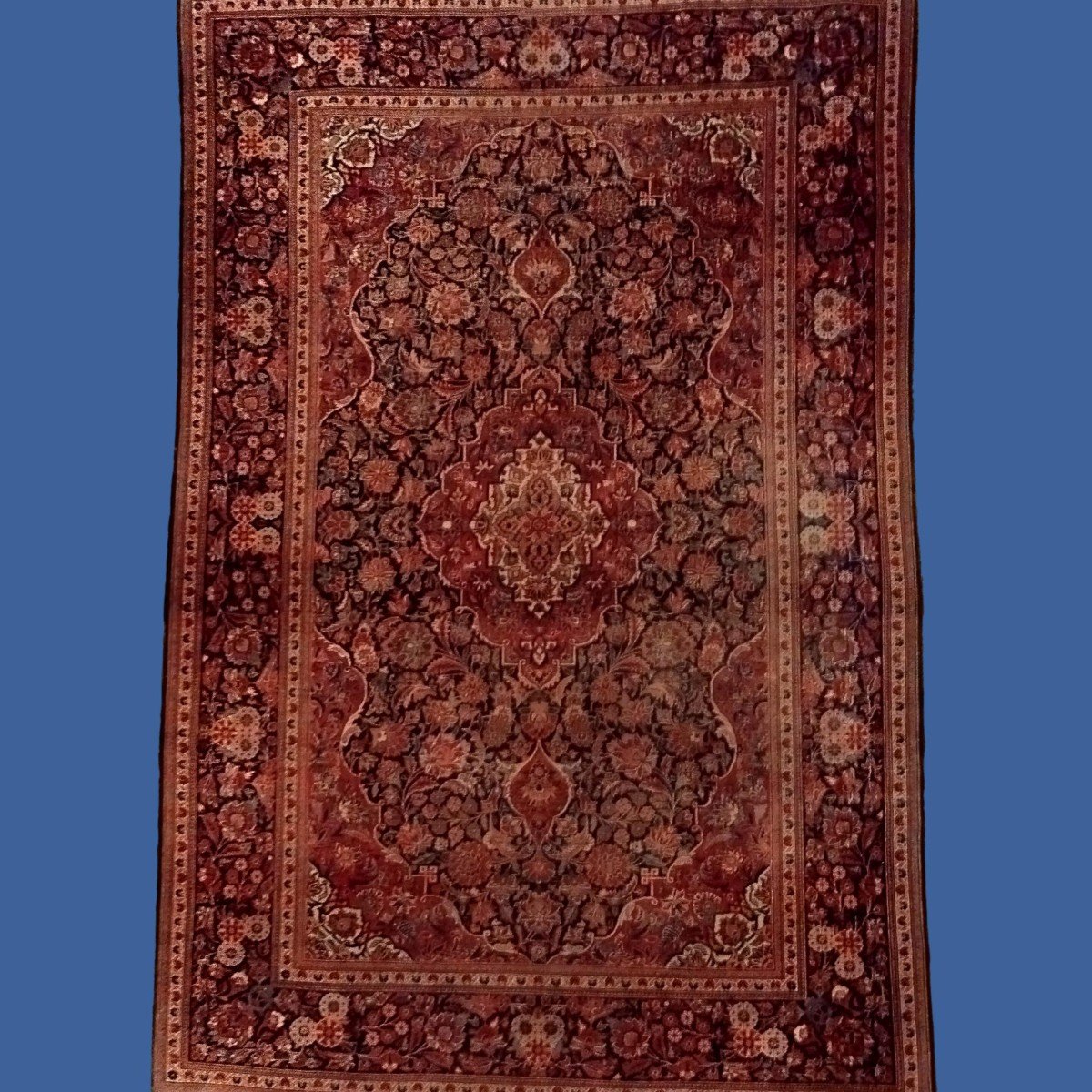 Kashan Rug, 136 X 205 Cm, Hand-knotted Wool In Iran Circa 1960 - 1970, Very Good Used Condition-photo-8