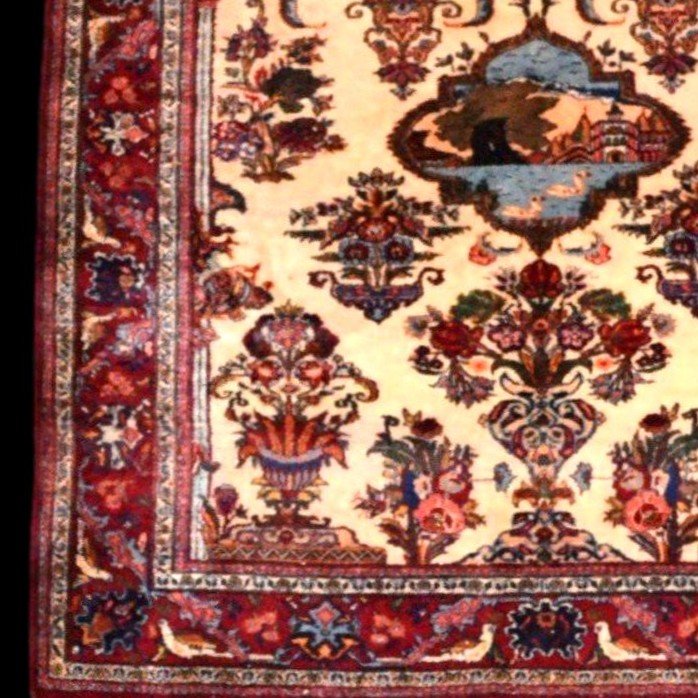 Tapis Kashan, 146 x 192 cm, laine kork nouée main en Iran vers 1980 dans un état parfait-photo-3