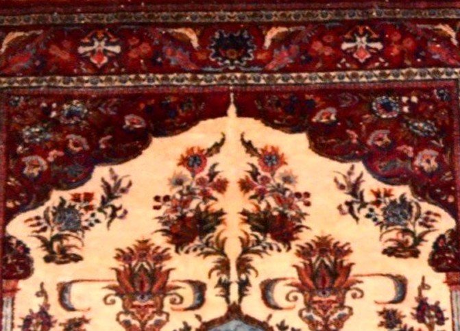 Kashan Rug, 146 X 192 Cm, Hand-knotted Kork Wool In Iran Circa 1980 In Perfect Condition-photo-6