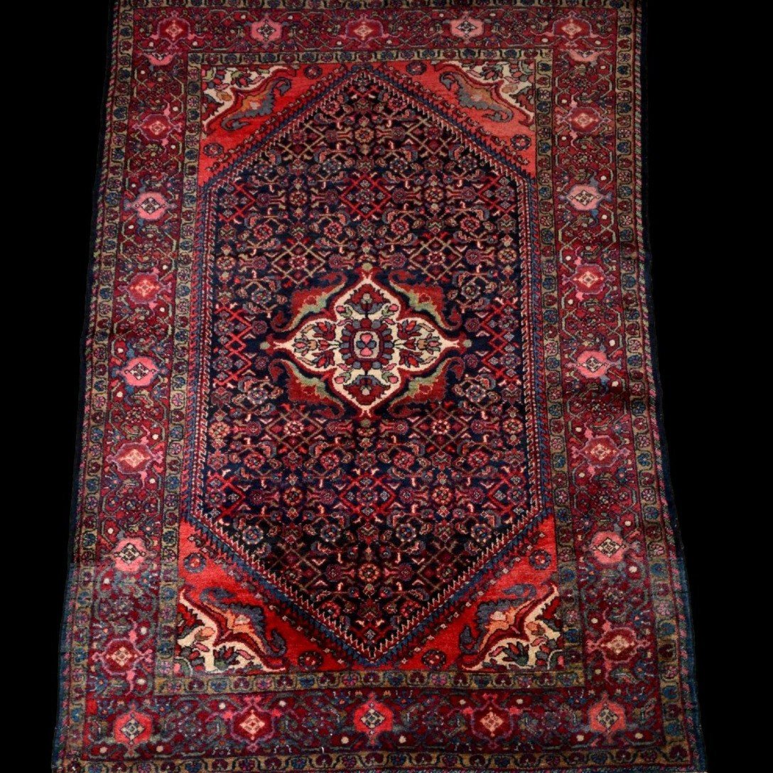 Malayer Carpet, 150 Cm X 217 Cm, Hand-knotted Wool In Iran Circa 1970 In Very Good Condition-photo-2