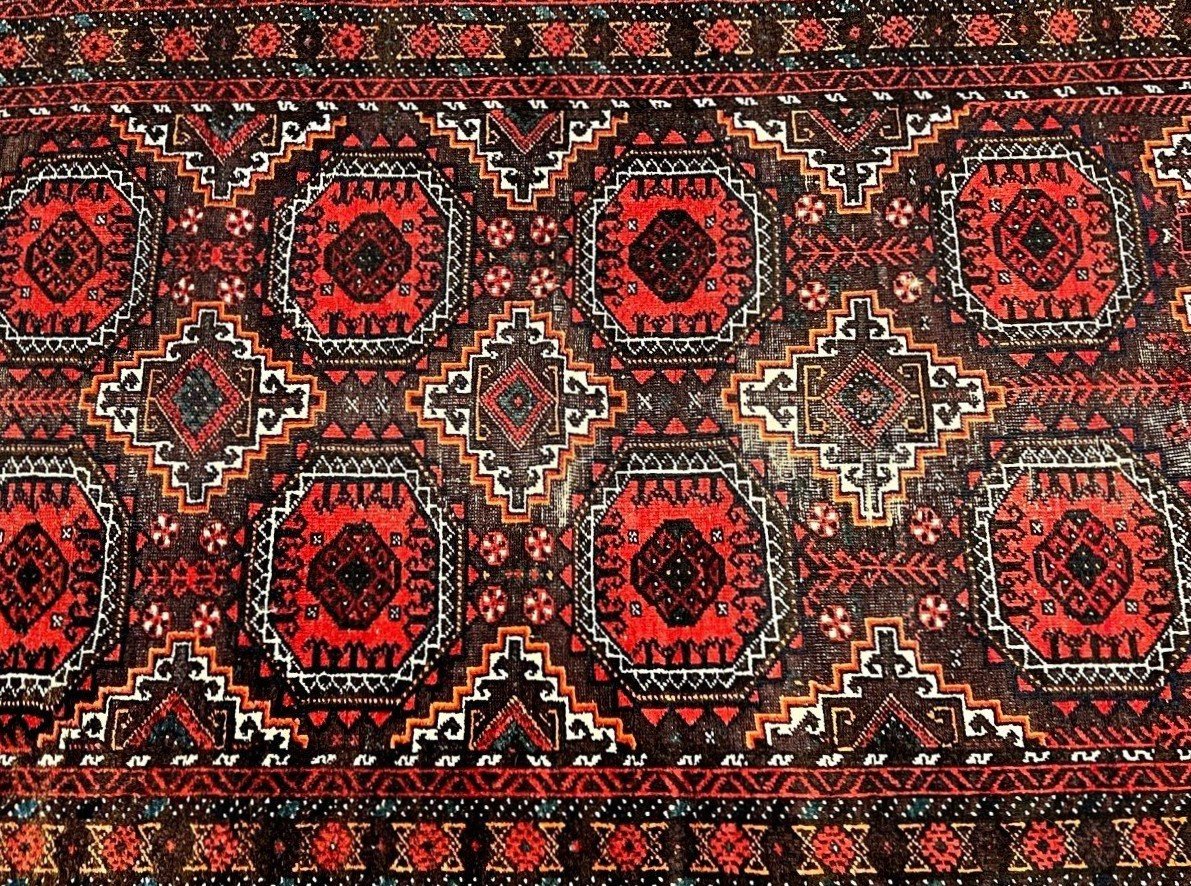 Baluchi Carpet, 95 X 158 Cm, Wool On Wool, Hand-knotted In Afghanistan, Mid-20th Century-photo-4