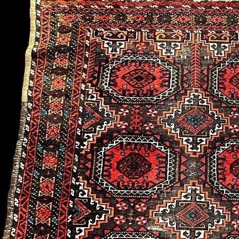 Tapis Baloutche, 95 x 158 cm, laine sur laine nouée main en Afghanistan, milieu du XXème Siècle-photo-2