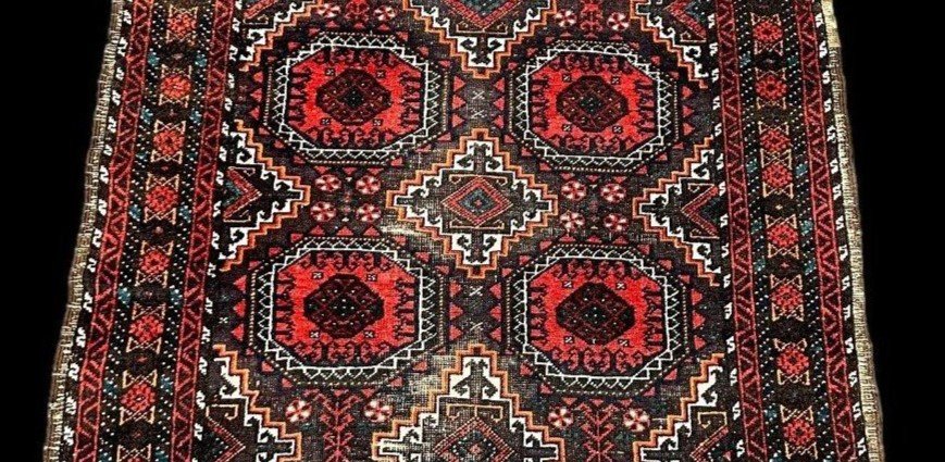 Tapis Baloutche, 95 x 158 cm, laine sur laine nouée main en Afghanistan, milieu du XXème Siècle-photo-4