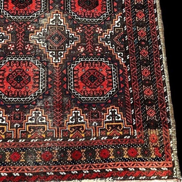 Tapis Baloutche, 95 x 158 cm, laine sur laine nouée main en Afghanistan, milieu du XXème Siècle-photo-6