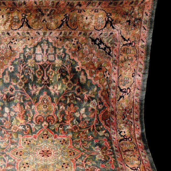 Sarouk Carpet, Indo-persian Kanchipur, 113 X 182 Cm, Hand-knotted Wool Circa 1980, In Very Good Condition-photo-2