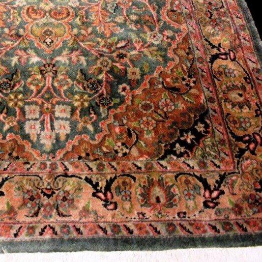 Sarouk Carpet, Indo-persian Kanchipur, 113 X 182 Cm, Hand-knotted Wool Circa 1980, In Very Good Condition-photo-5