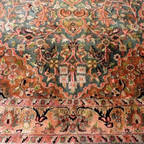 Sarouk Carpet, Indo-persian Kanchipur, 113 X 182 Cm, Hand-knotted Wool Circa 1980, In Very Good Condition-photo-7