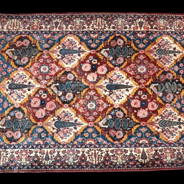 Tapis Bakhtiar "shotour"142 x 223 cm, laine nouée main, Iran, dynastie Kadjar, fin du XIXème S-photo-3