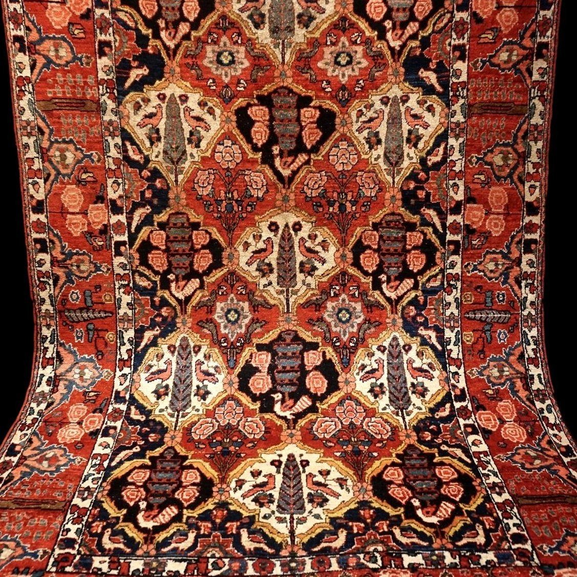 Tapis Bakhtiar "shotour"142 x 223 cm, laine nouée main, Iran, dynastie Kadjar, fin du XIXème S-photo-7