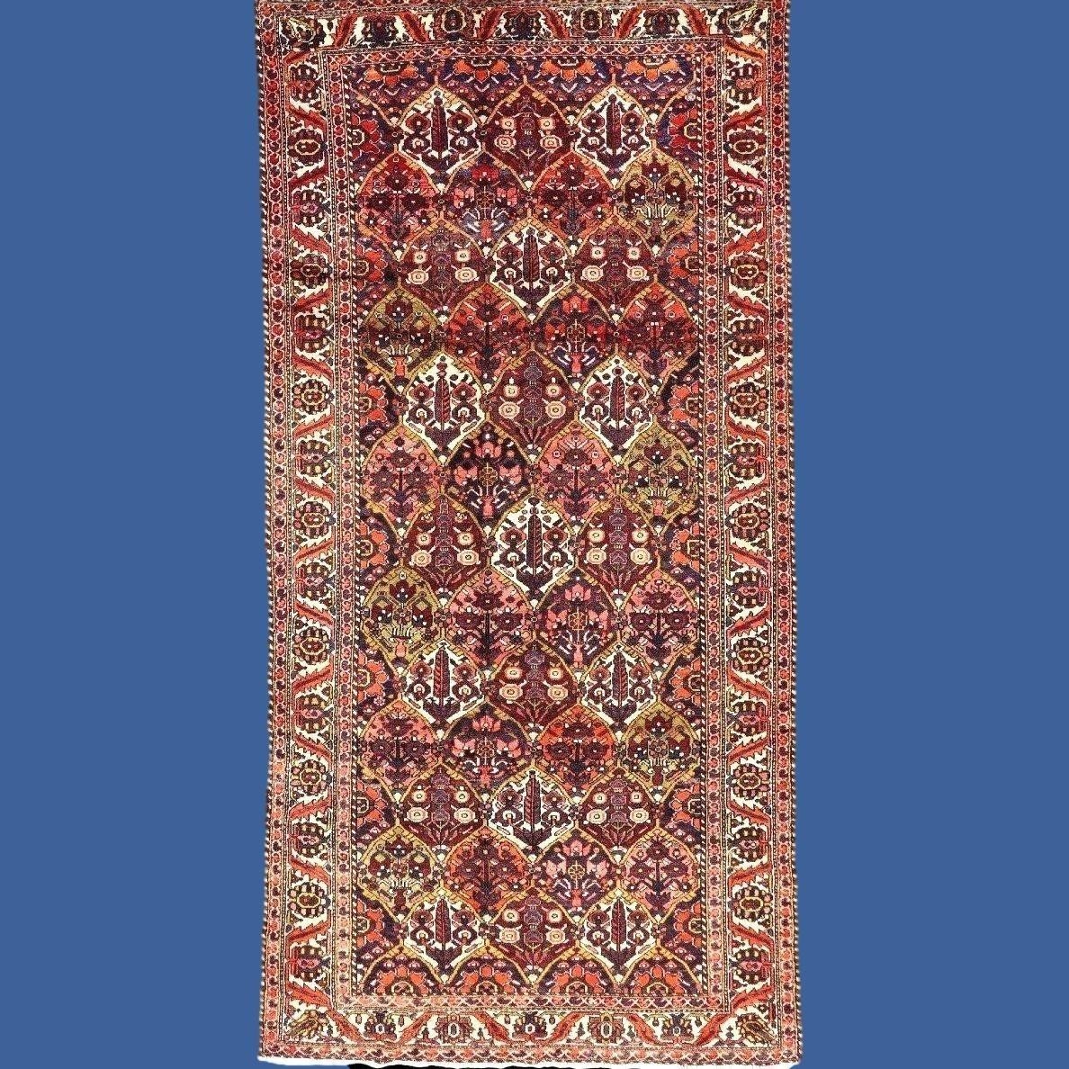 Tapis Bakhtiar "shotour"142 x 223 cm, laine nouée main, Iran, dynastie Kadjar, fin du XIXème S-photo-8