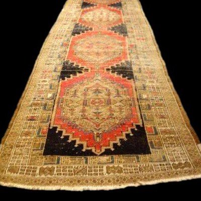 Sarab Gallery Rug Called "loafers" 103 X 455 Cm, Hand-knotted Wool, Iran, Late 19th Early 20th Century-photo-5