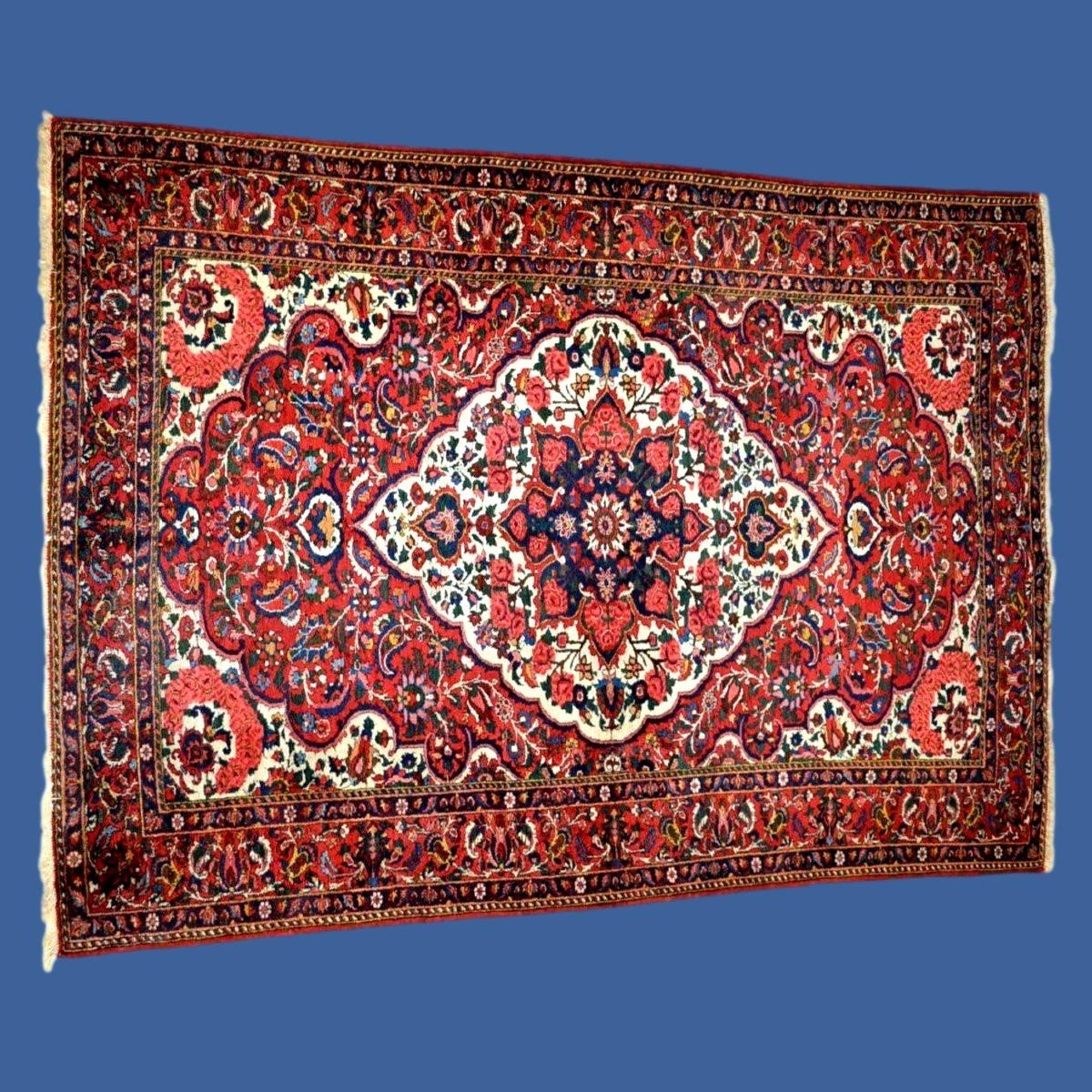 Antique Bakhtiar Rug, 147 X 211 Cm, Hand-knotted Wool In Iran Circa 1920 - 1930, Very Good Condition-photo-3