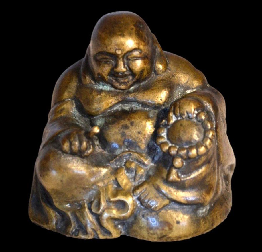 Bronze Laughing Buddha, China, 19th Century-photo-2