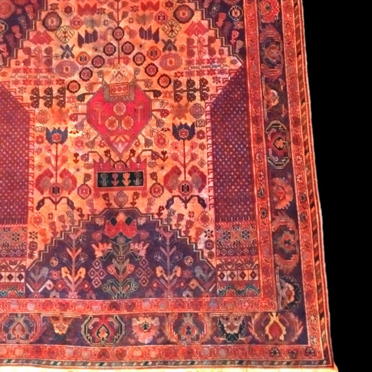 Gashgaï Rug, 102 X 150 Cm, Hand-knotted Wool In Iran Circa 1970, Very Good Condition-photo-4