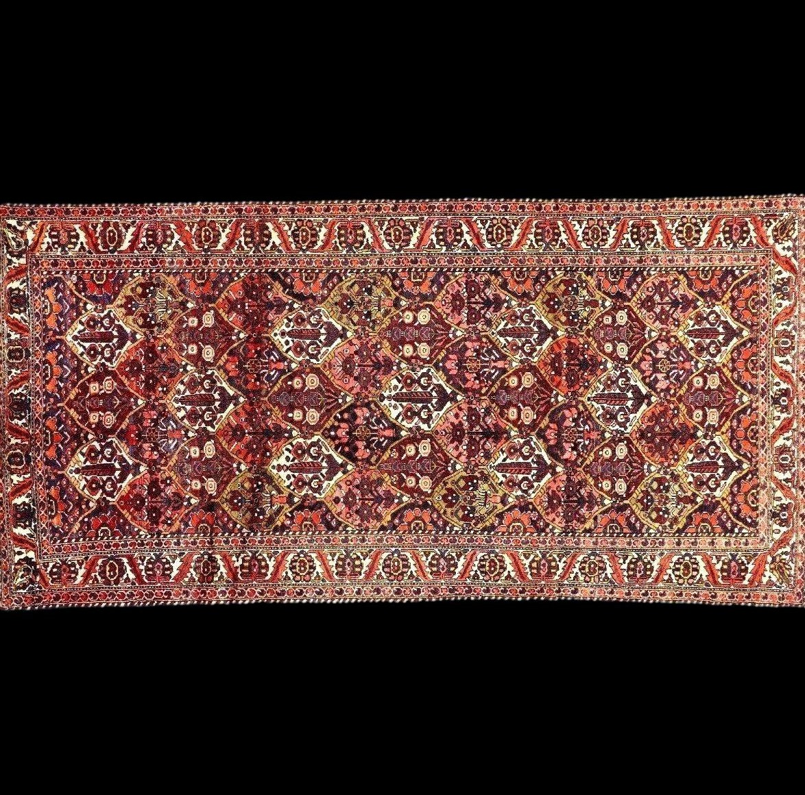 Carpet, Bakhtiar Gallery, 150 X 302 Cm, Hand-knotted Wool In Iran Circa 1970-1980, Perfect Condition-photo-4