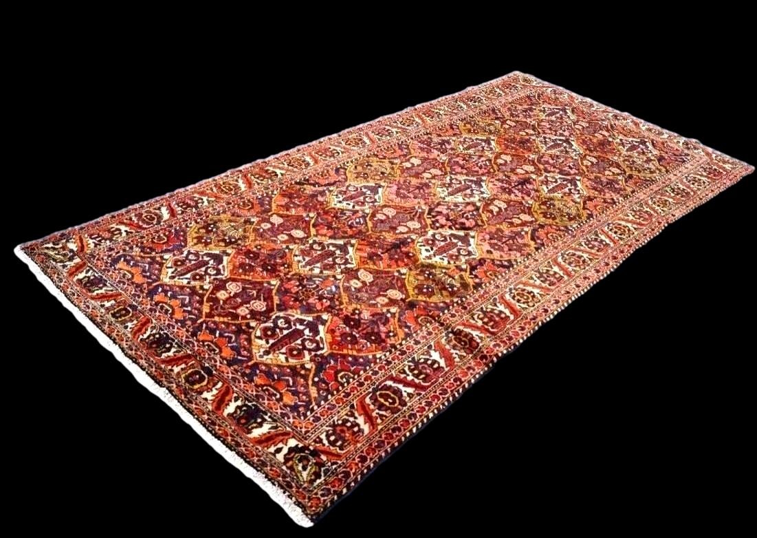 Carpet, Bakhtiar Gallery, 150 X 302 Cm, Hand-knotted Wool In Iran Circa 1970-1980, Perfect Condition-photo-6