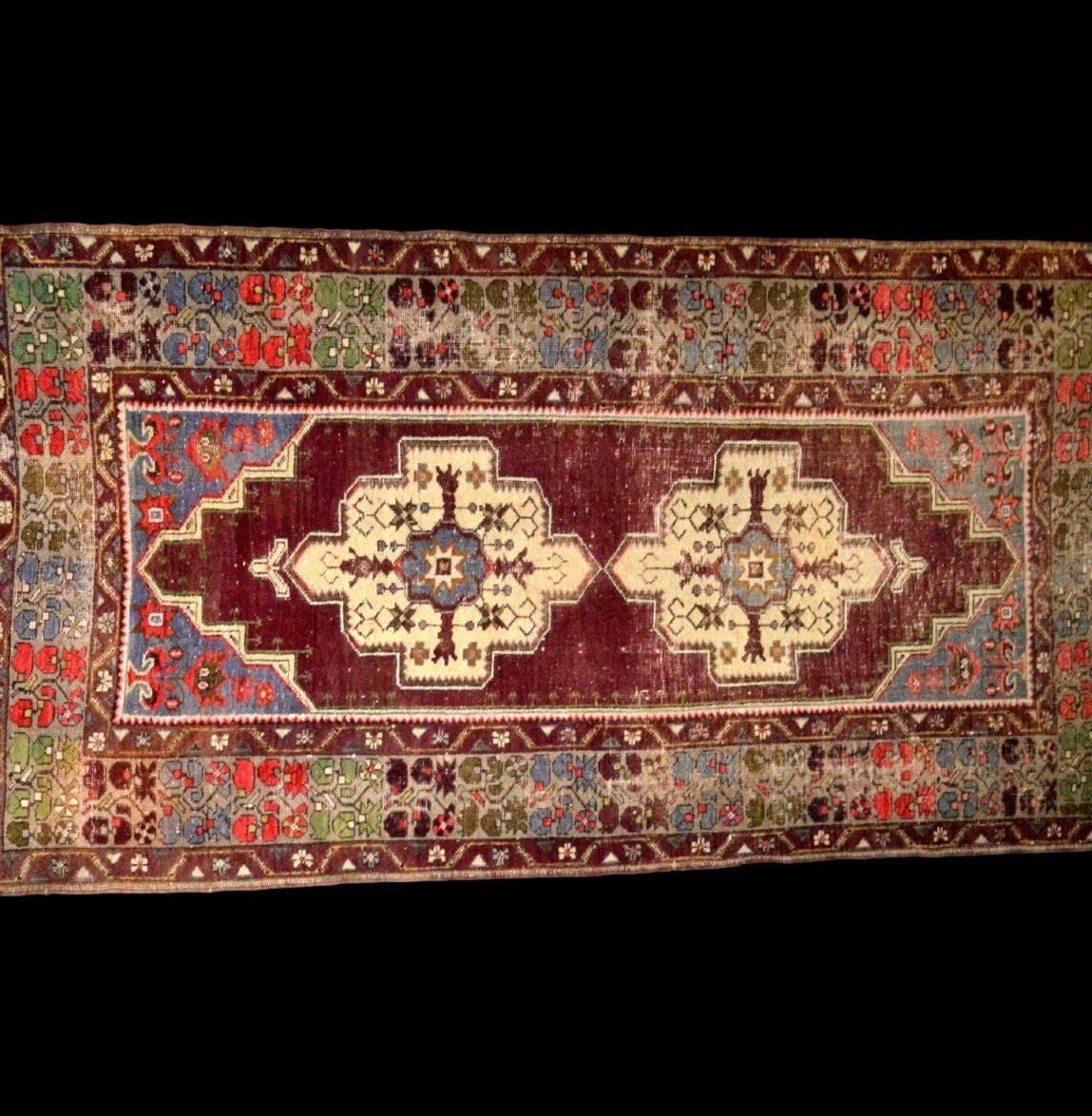 Tapis tribal Moudjour, Anatolie, 115 cm x 220 cm, laine sur laine nouée main avant 1950, -photo-3