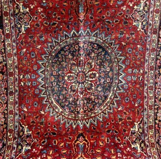 Tapis Macchad, beau persan, 137 x 230 cm, laine nouée main en Iran vers 1950, en bel état