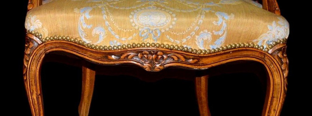 Armchairs Pair, Louis XV Style Circa 1890, New Upholstery-photo-6