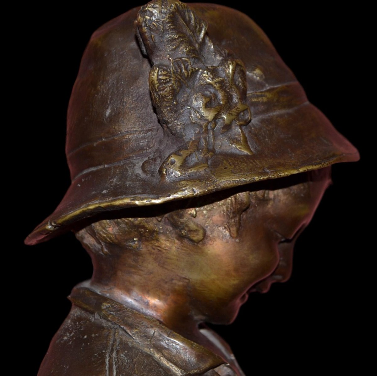 Auguste CACE, " Bronze d'un enfant chasseur "  fin du XIXème siècle-photo-1