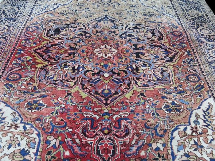 Tapis Persan Meina ( Hériz ) ancien, 242 cm x 343 cm, laine noué main, Iran, vers 1930-photo-3