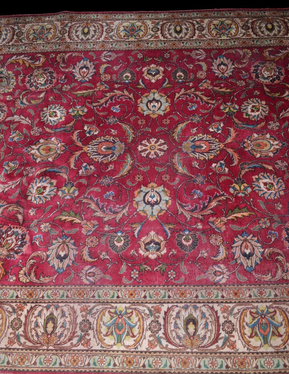 Persian Rug Tabriz, Iran, 299 Cm XX402 Cm, Kork Wool Hand Knotted, Circa 1960-photo-1