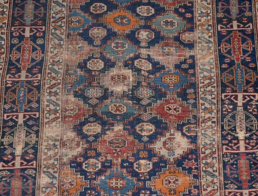 Tapis ancien Tchi-tchi, Tchétchénie, Caucase, 123 cm x 174 cm, milieu du XIXème Siècle-photo-1