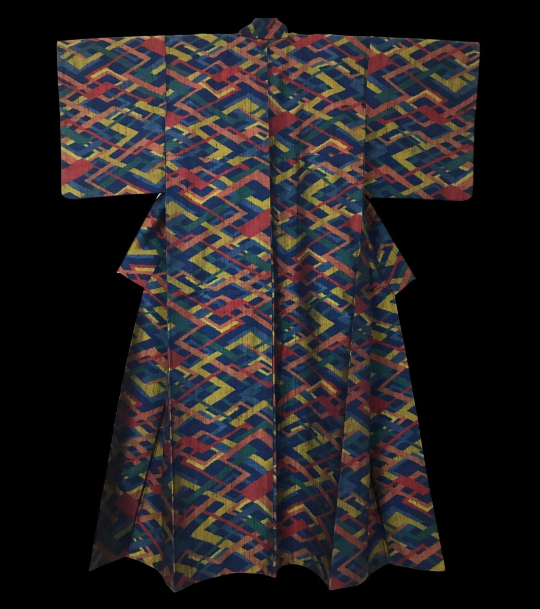Proantic: Kimono Yonezawa Tsumugi, Elder, Silk, Japan, Beginning Of Th