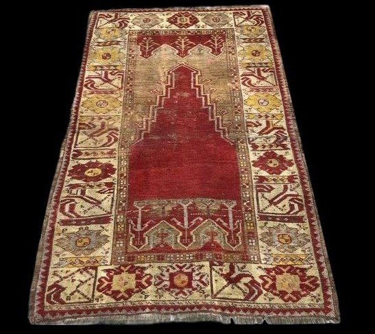 Old Moudjour Rug, Anatolia, 105 Cm X 160 Cm, Wool On Wool, Mid 19th Century