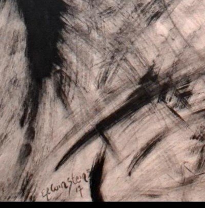 Erwin Steinbach (1964 -) " Black Bird" Ink And Acrylic On Wood Panel Framed-photo-1