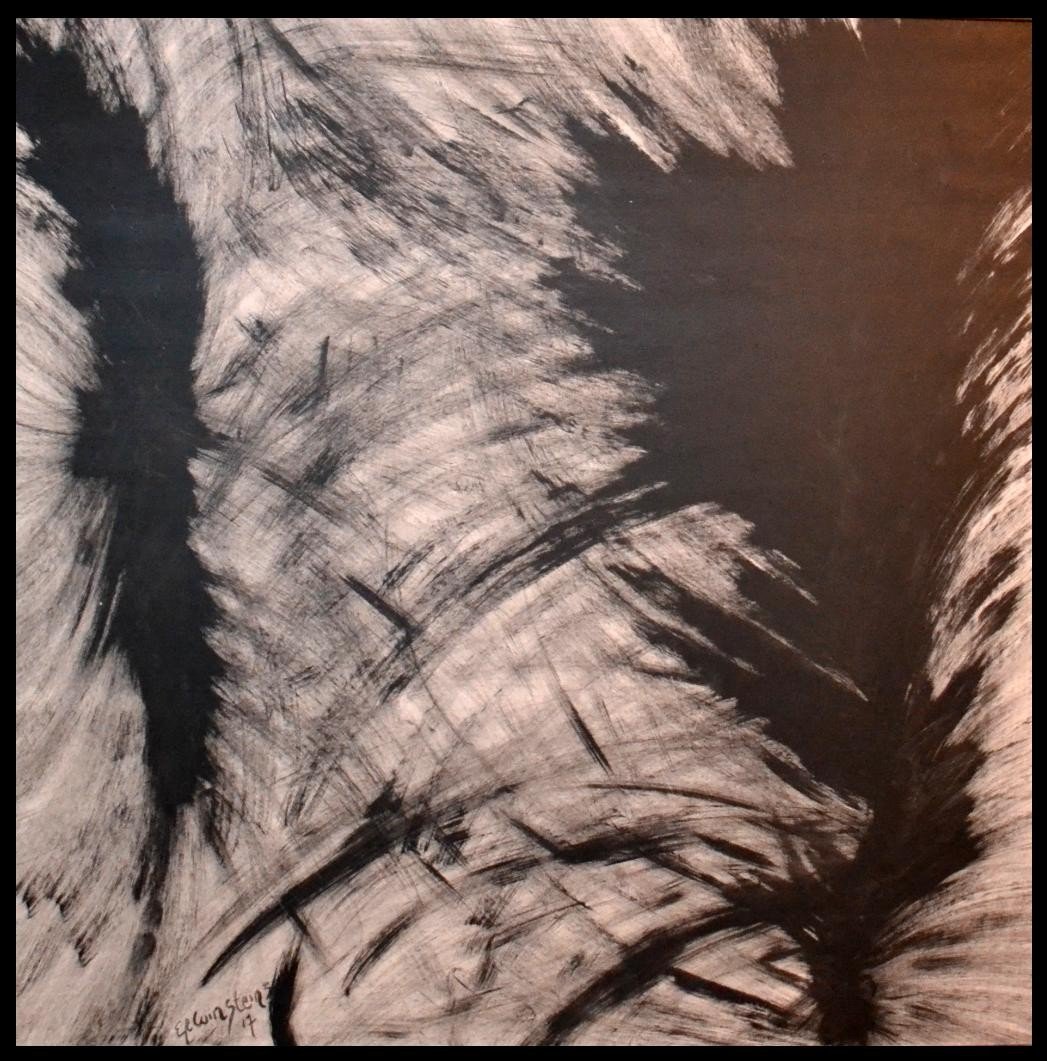 Erwin Steinbach (1964 -) " Black Bird" Ink And Acrylic On Wood Panel Framed