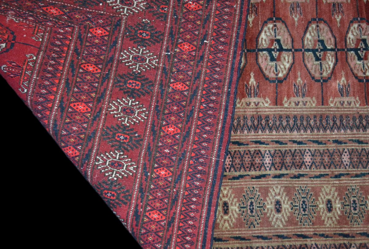 Tapis Tekke , Turkménistan, Asie Centrale, 133 cm x 180 cm, laine nouée main, avant 1950, -photo-4