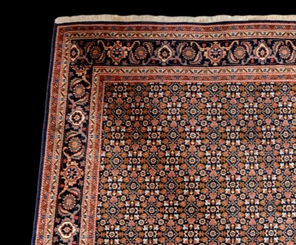 Tapis Persan Moud, 139 cm x 191 cm, Iran, laine nouée main vers 1980, en parfait état-photo-1