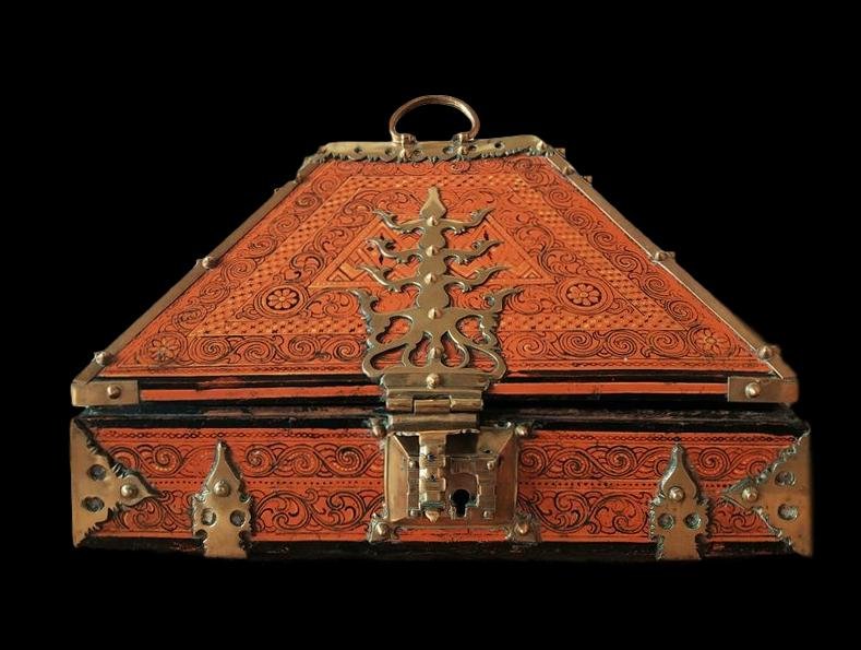 Wedding Box, Kerala, Portia Wood, India, XIXth Century, Very Good Condition