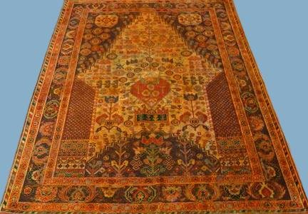 Tapis Persan Yezd, 102 cm x 150 cm, Iran, laine nouée main, vers 1970, Très bel état-photo-2