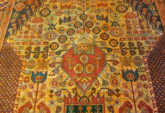 Persian Rug Yezd, 102 Cm X 150 Cm, Iran, Hand-knotted Wool, Circa 1970, Very Good Condition-photo-4