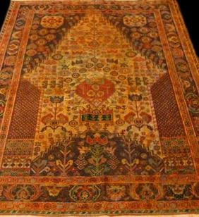 Tapis Persan Yezd, 102 cm x 150 cm, Iran, laine nouée main, vers 1970, Très bel état-photo-2