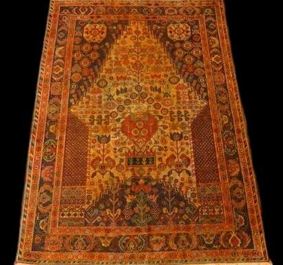 Persian Rug Yezd, 102 Cm X 150 Cm, Iran, Hand-knotted Wool, Circa 1970, Very Good Condition