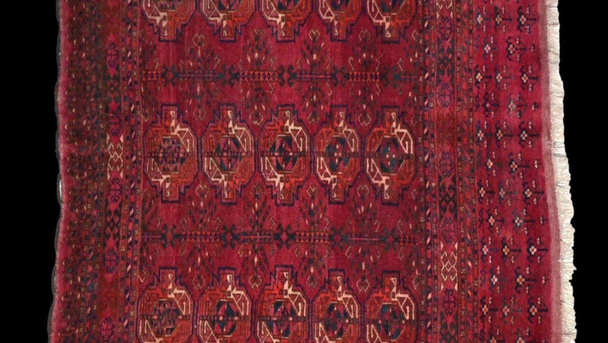 Tapis chouval Tekké, 104 x 158 cm, Turkestan, laine sur laine, XIXème siècle, début XXème-photo-4