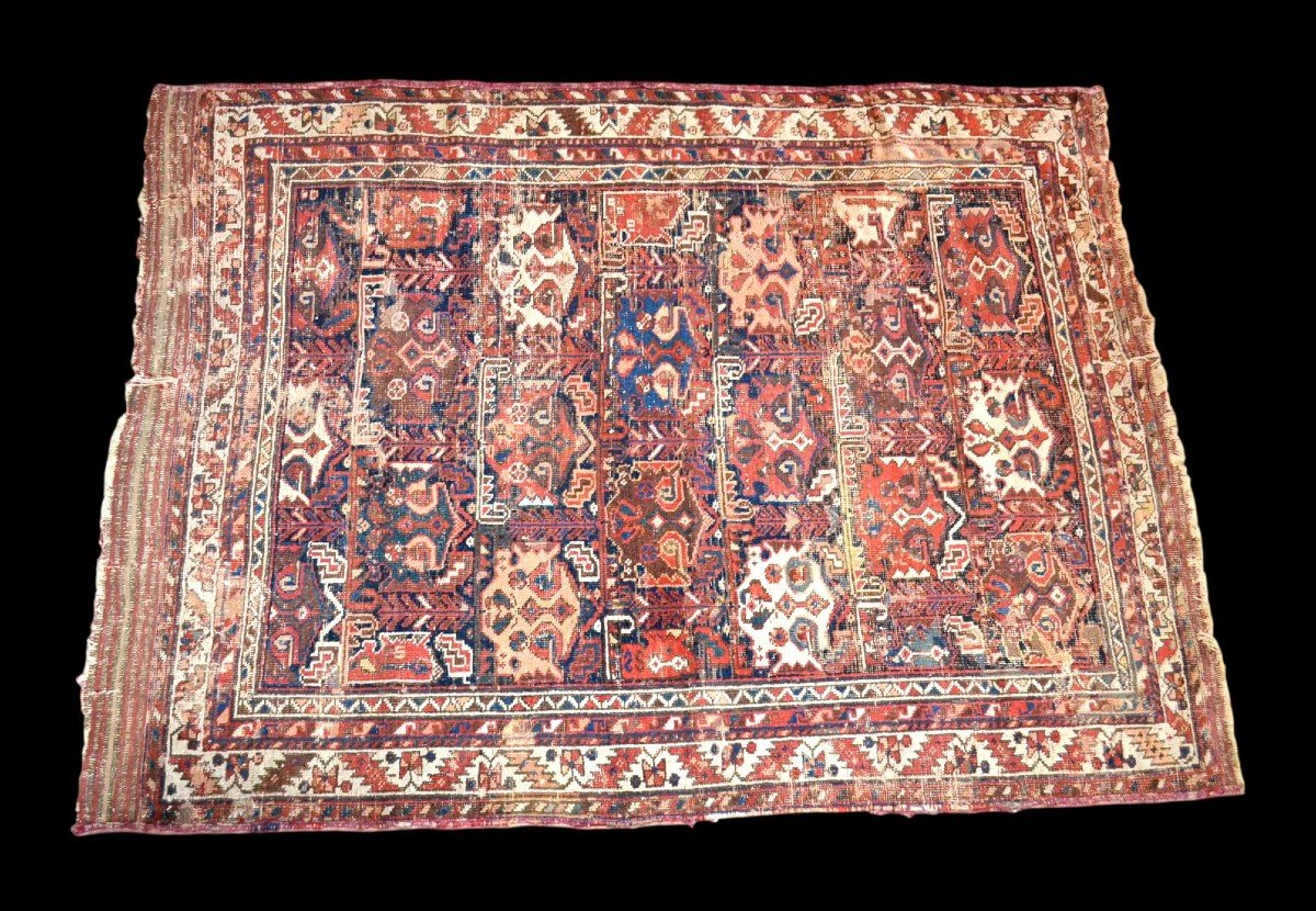 Tapis Persan Bakhtiar ancien, 125 cm x 170 cm, laine nouée main, XIXème siècle-photo-2