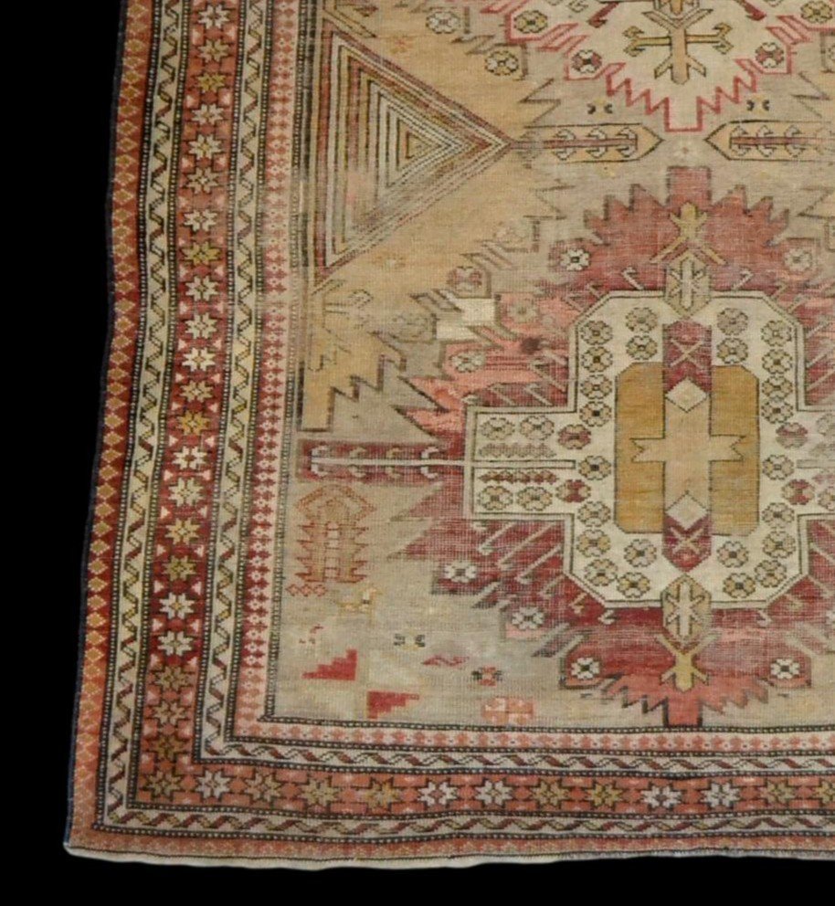 Old Chirvan Carpet, Caucasus, 99 Cm X 153 Cm, Wool On Wool, Early 20th Century-photo-2