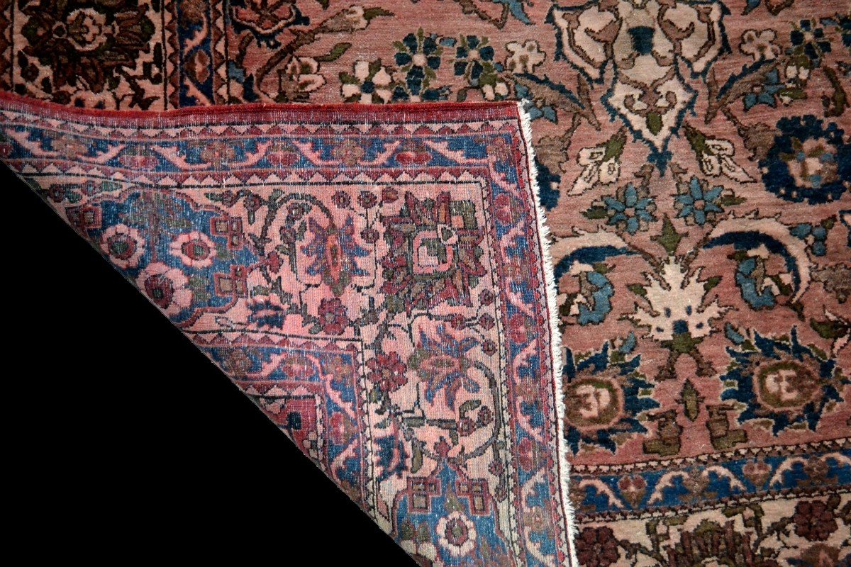 Old Persian Isfahan Rug, 19th Century, 142 Cm X 212 Cm, Iran, Wool And Silk, Good Condition-photo-6