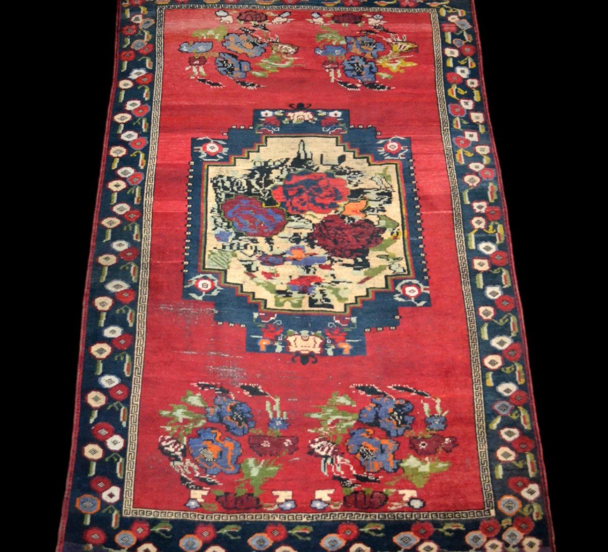 Tapis Karabagh ancien, Caucase, 154 cm x 240 cm, laine/laine, seconde moitié du XIXème Siècle