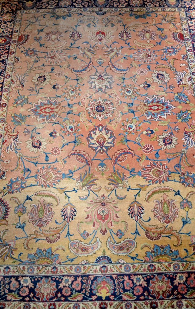 Antique Persian Tabriz Rug, 1920-1930, Iran, 252 Cm X 334 Cm, Hand-knotted Wool, Beautiful-photo-3