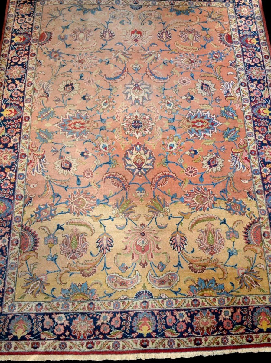 Antique Persian Tabriz Rug, 1920-1930, Iran, 252 Cm X 334 Cm, Hand-knotted Wool, Beautiful-photo-2