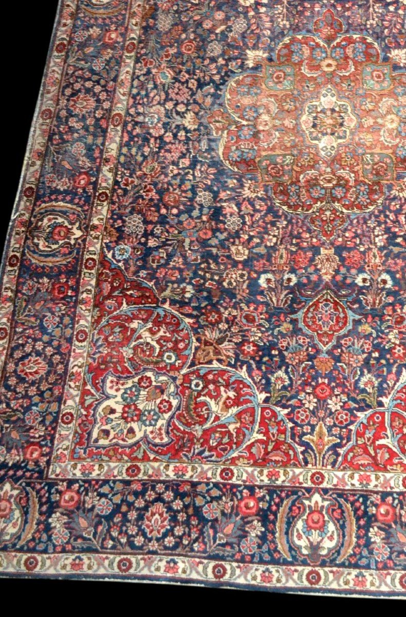 Tapis Persan Tabriz, Iran, 231 cm x 336 cm, laine nouée main vers 1970, bon état-photo-3