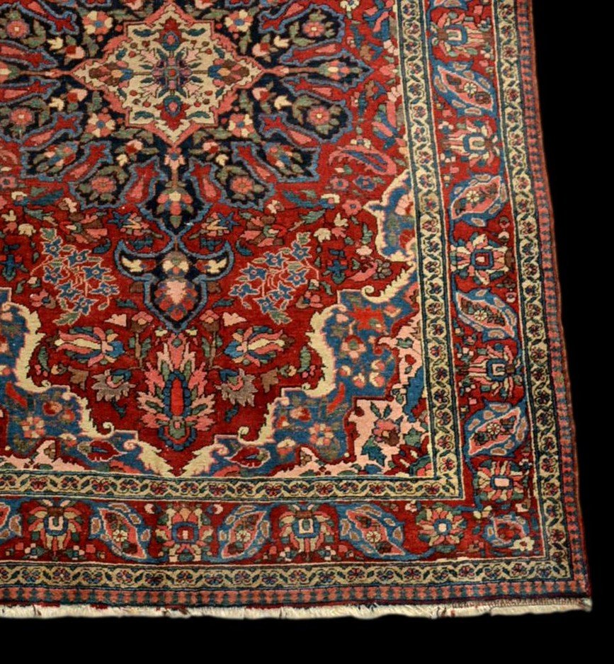 Tapis Persan Mechkabad ancien, Iran, 149 cm x 212 cm, laine nouée main au début du XXème siècle-photo-3