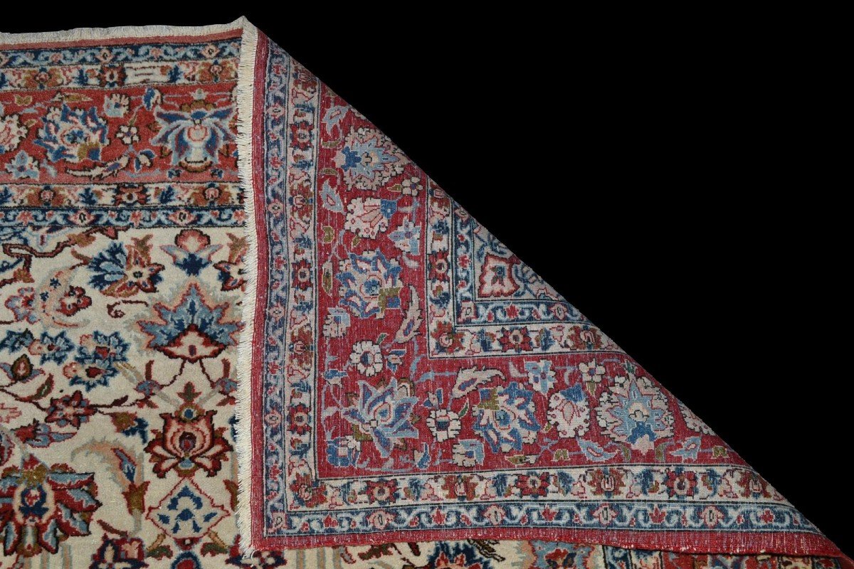 Tapis Ispahan, Iran, 150 cm x 220 cm, laine nouée main vers 1950 en bon état-photo-7